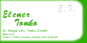 elemer tomko business card